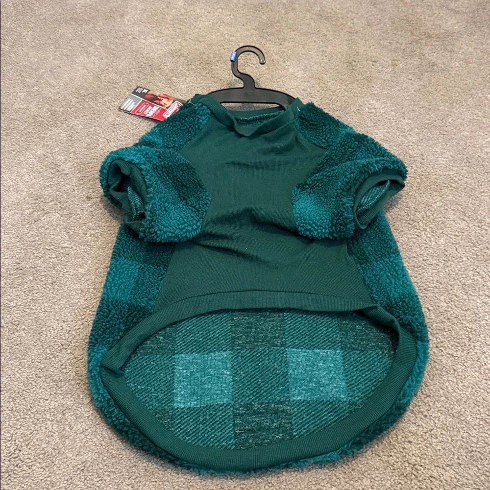 Coleman Teal Checkered Pet Sweater
